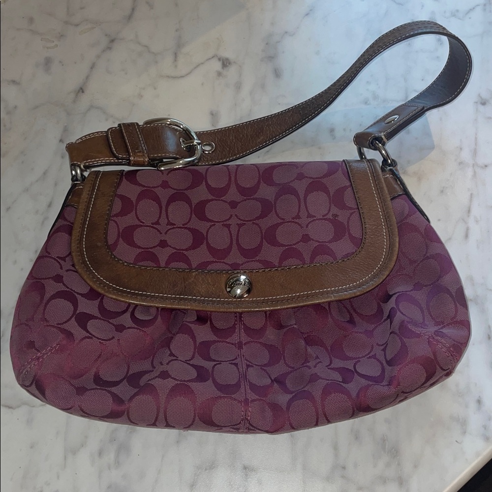 Coach Signature Soho Large Flap Grape purse #J0973-F13739